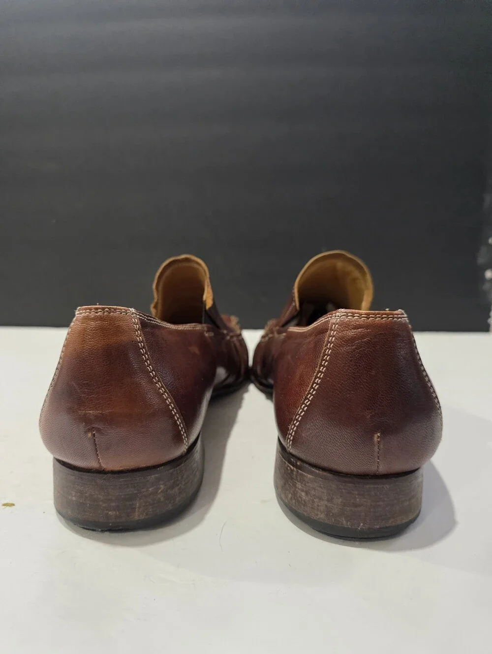 To Boot New York Adam Derrick Italian Leather Whipstitch Loafers Brown Sz 10